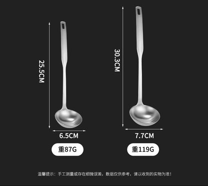 304 Stainless Steel Soup Spoon Hot Pot Colander Household Thickened Large Spoon Long Handle Porridge Spoon Porridge Spoon Drinking Soup Spoon