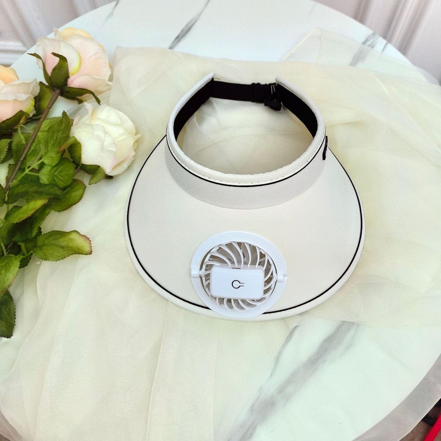 Summer Rechargeable Fan Adult Hat with Strong Wind, Empty Top and Large Brim, Outdoor Leisure, a Must-Have for Men and Women When Traveling