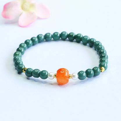Guan Yu Natural Grade a Jadeite Blue Water Bracelet Golden Silk Jade Bracelet Live Broadcast Temple Hot Sale Wholesale S5070602
