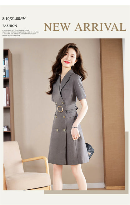French Hepburn Style Small Black Dress High Sense High Cold Royal Sister Fried Street Small Fragrance Style Pleated Professional Suit dress Summer