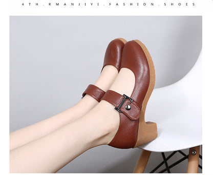 Factory direct sales dance shoes wholesale round head modern square dance shoes ladies mother shoes cross-border products 2025