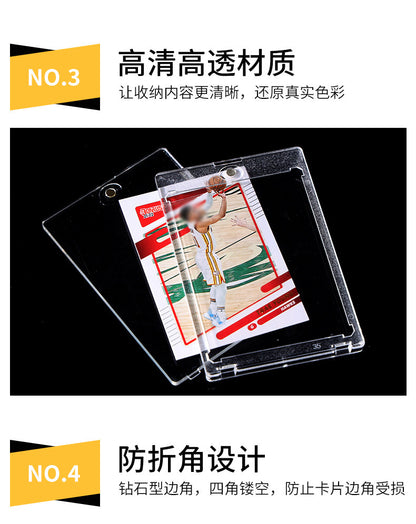 35Pt Shell Card Holder Acrylic Strong Magnetic Card Holder Stand Small Card Protective Cover Album Storage Id Card Meal Card