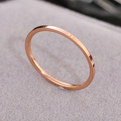 Wish Elegant Korean Style Simple Titanium Steel Ring Women's Diamond Stainless Steel Ring Couple's Fashion Internet Celebrity Ring