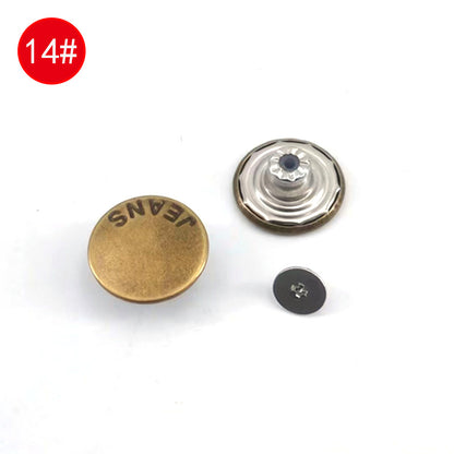 Wholesale In-Stock Waist-Cinching Button-Free Detachable Jeans Buttons, Eco-Friendly Buttons, Screw Metal I-Shaped Buckles