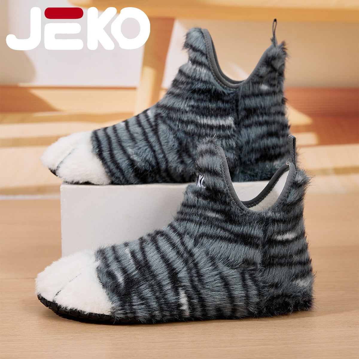 Cross-Border Autumn and Winter Yoga Shoes with Fleece Lining for Warmth, Indoor Shoes for Men and Women, Non-Slip, Silent, Slip-On, Closed-Toe, Soft Plush Cotton Shoes