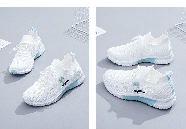 Mesh Shoes Women's Shoes 2023 New Autumn Breathable sneaker Women's Mesh Casual White Shoes Casual Slip-on