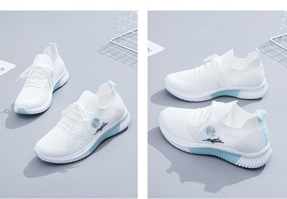 Mesh Shoes Women's Shoes 2023 New Autumn Breathable sneaker Women's Mesh Casual White Shoes Casual Slip-on