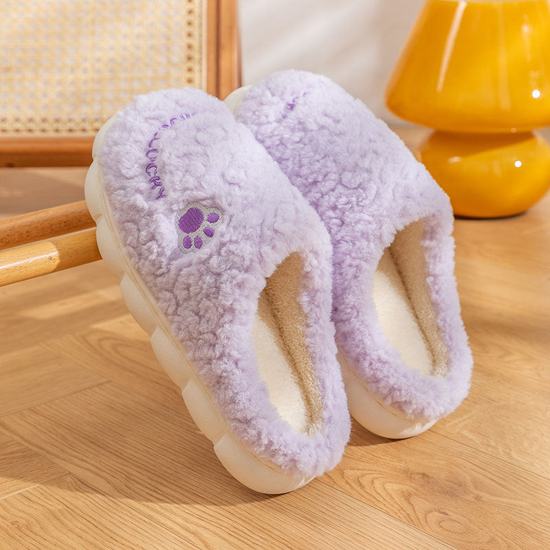 Cixi Cotton Slippers for Women, Spring, Autumn and Winter Home Use, Indoor Non-Slip Couple Home Warm Winter Plush Men's Slippers