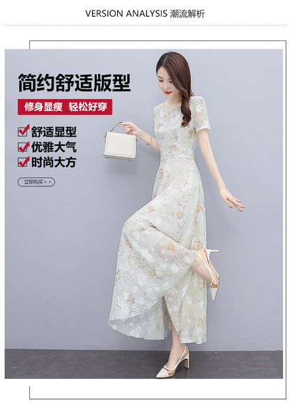 2022 Summer New Bohemian Long Dress to Ankle Chiffon dress Super Long Seaside Holiday Beach Dress for Women