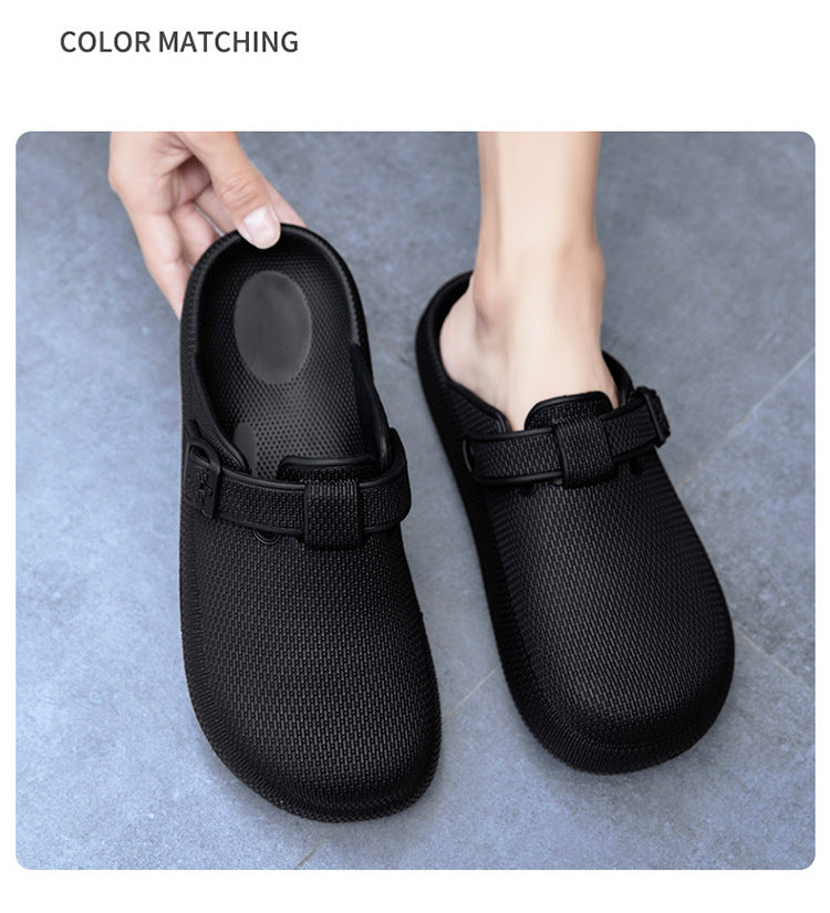 2025 Men's Closed-Toe Sandals Large Size Outdoor Non-Slip Thick-Soled Clogs Women's Half-Slip Couple's Same Style