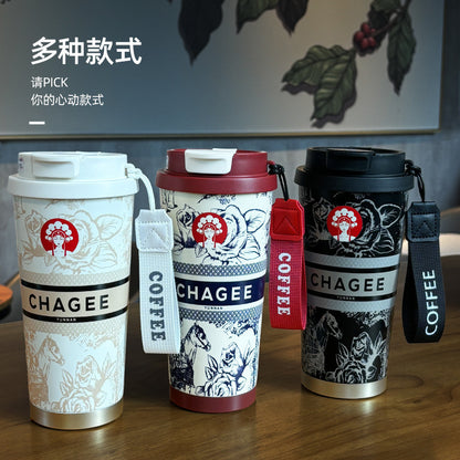 Overlord Tea Ji Tongyi Thermos Cup 316 Stainless Steel Lily-in-the-valley Coffee Cup Portable Car Double Drinking Gift Water Cup