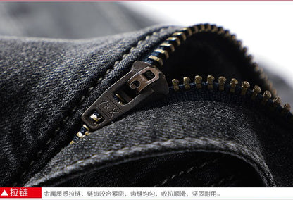 Light Luxury Smoke Grey Jeans Men's Straight Loose Summer Thin Men's Pants 2025 New Casual Trendy Trousers