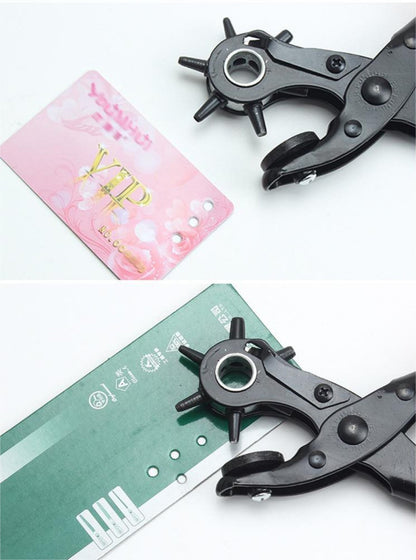 Cross-Border Labor-Saving Belt Punching Pliers Belt Punch Trouser Belt Watch Strap Leather Manual Punching Round Hole Punch