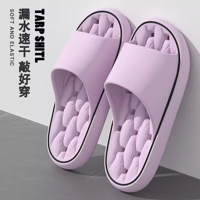 Slippers for Women, Summer Couples, Indoor Home Bathroom Bathing, Leaking, Non-Slip, Thick-Soled, Shit-Stepping Household Sandals, Slippers for Men
