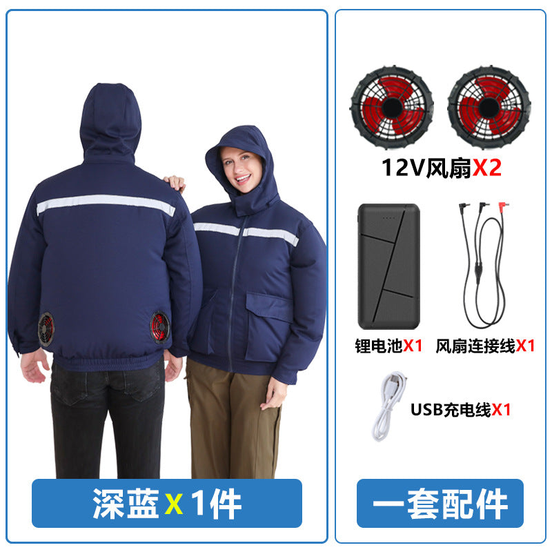 Summer Air-Conditioned Clothing for Outdoor Labor Protection, Cooling and Sun Protection Clothing, Hooded Fan Clothing for Men and Women, Specially Designed for Outdoor Labor Protection