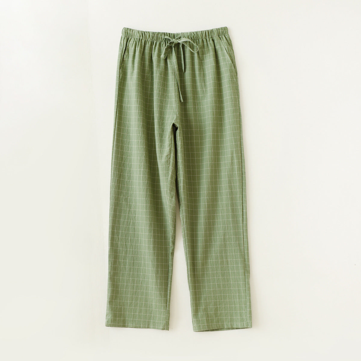 Couple Style Washed Home Pants for Men and Women, Pure Cotton Plaid Pajama Pants, Living Pants, Spring and Autumn Style, Japanese Warehouse Available for Wholesale