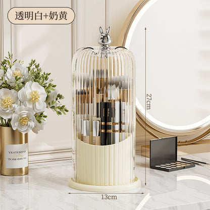 High-End Cosmetics Storage Box Rotating Makeup Brush Storage Tube Lipstick Dressing Table Desktop Eyebrow Pencil Comb Pen Holder