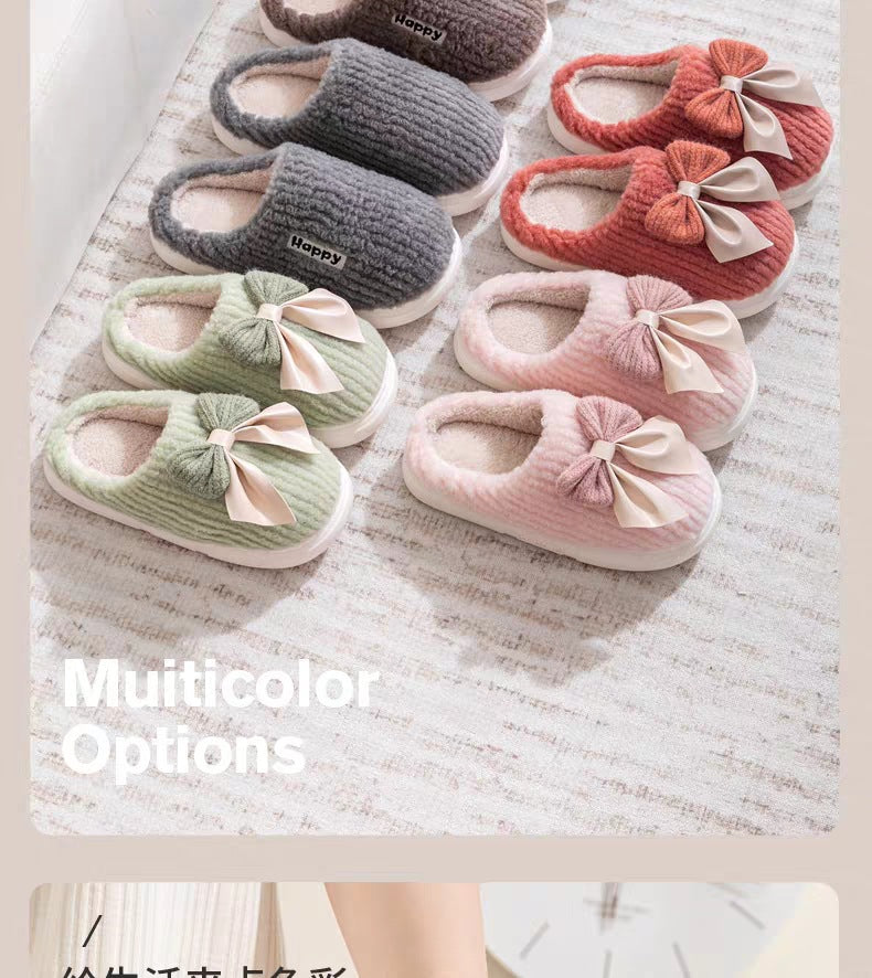 Cotton Slippers for Women in Autumn and Winter Home Non-Slip Thick-Soled Plush Indoor Home Slippers for Couples Plus Plush Slippers
