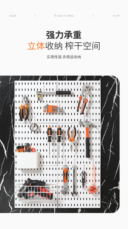 Desktop Perforated Board Storage Rack Organizer Office Partition Workstation Desk Stationery Organizer Shelf No Drilling Required