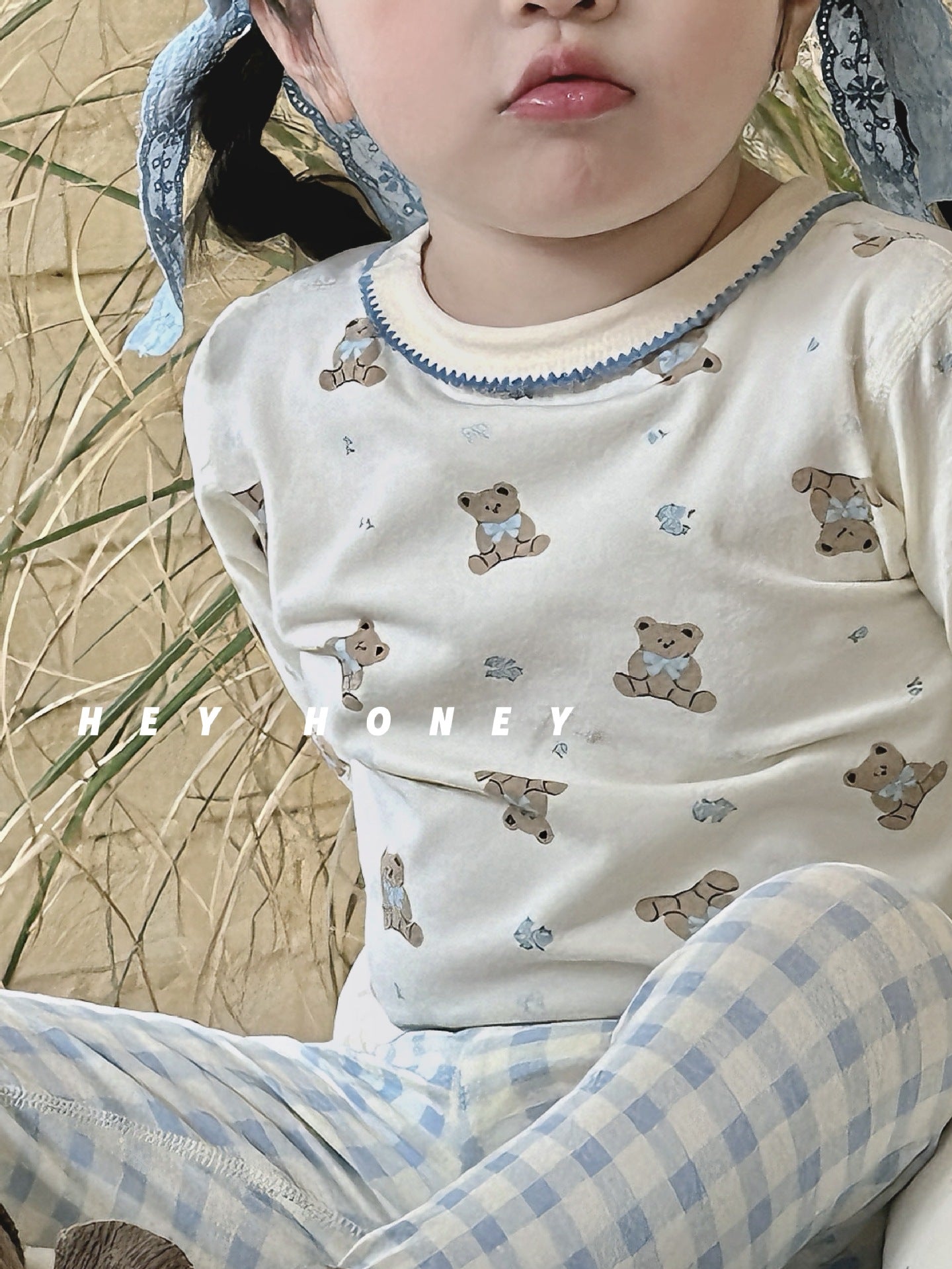 Spot Large and Small Roll Heyhoney24 Lycra Cotton Boys and Girls Autumn Clothes Intimates Printed Home Clothes Pajamas Two-Piece Set