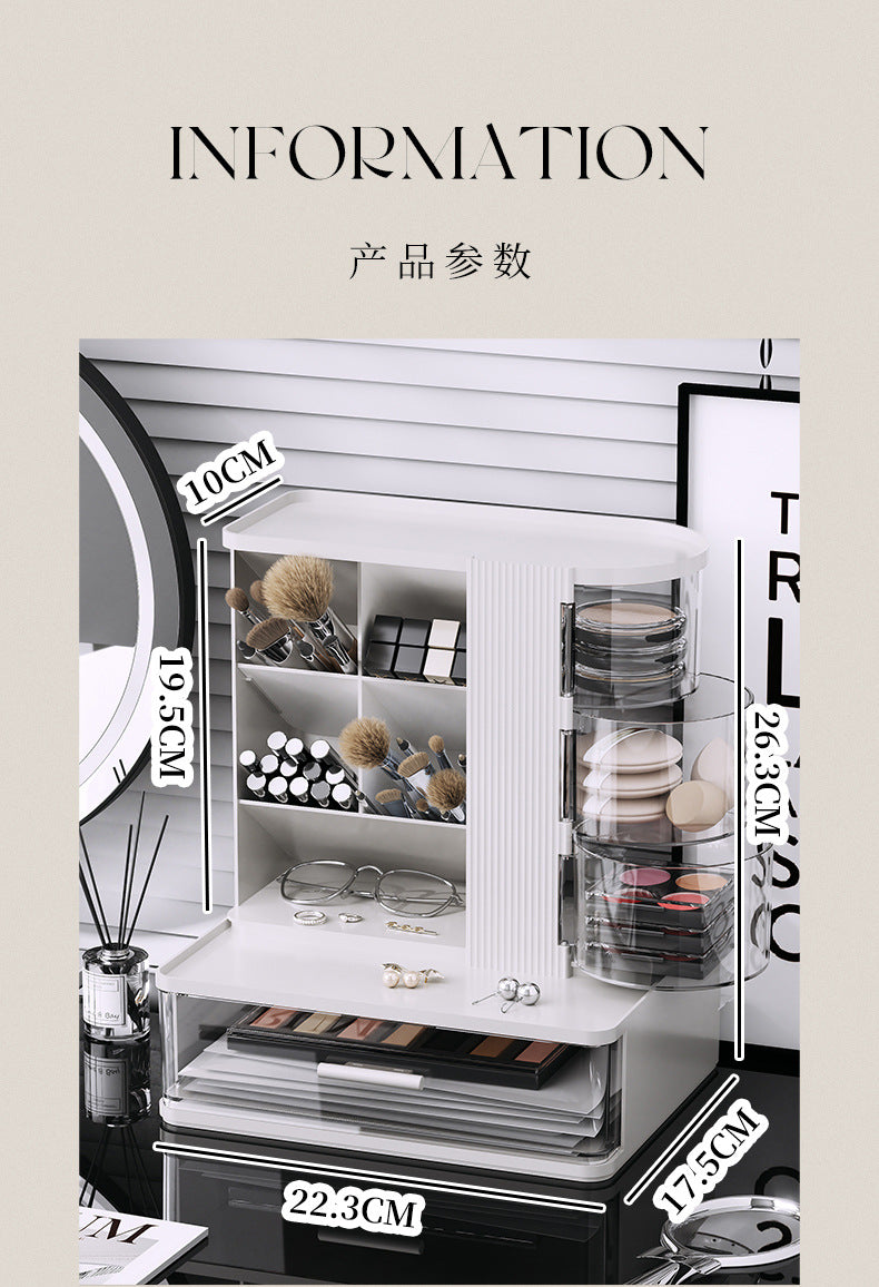 Makeup Brush Storage Box, Dressing Table, Large-Capacity Desktop, High-Looking Brush Pen Holder, Eye Shadow Brush, Eyebrow Pencil, Lipstick Shelf