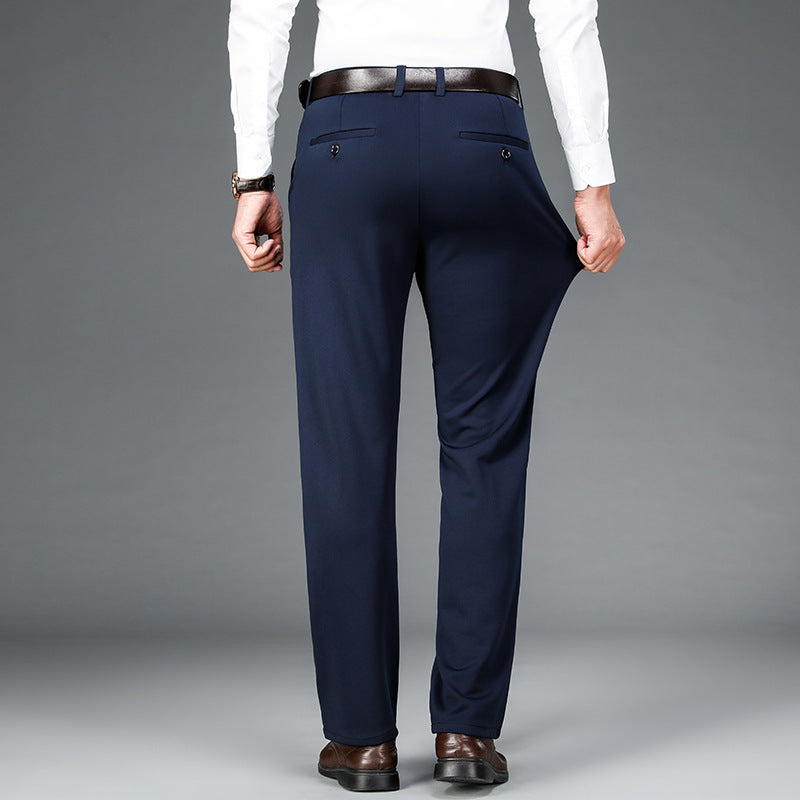 Spring and Summer 2024 New Stretch Men's Casual Pants Middle-aged and Young Men's Four-sided Stretch Men's Pants Thin Men's Straight Long Pants
