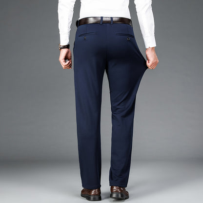 Spring and Summer 2024 New Stretch Men's Casual Pants Middle-aged and Young Men's Four-sided Stretch Men's Pants Thin Men's Straight Long Pants