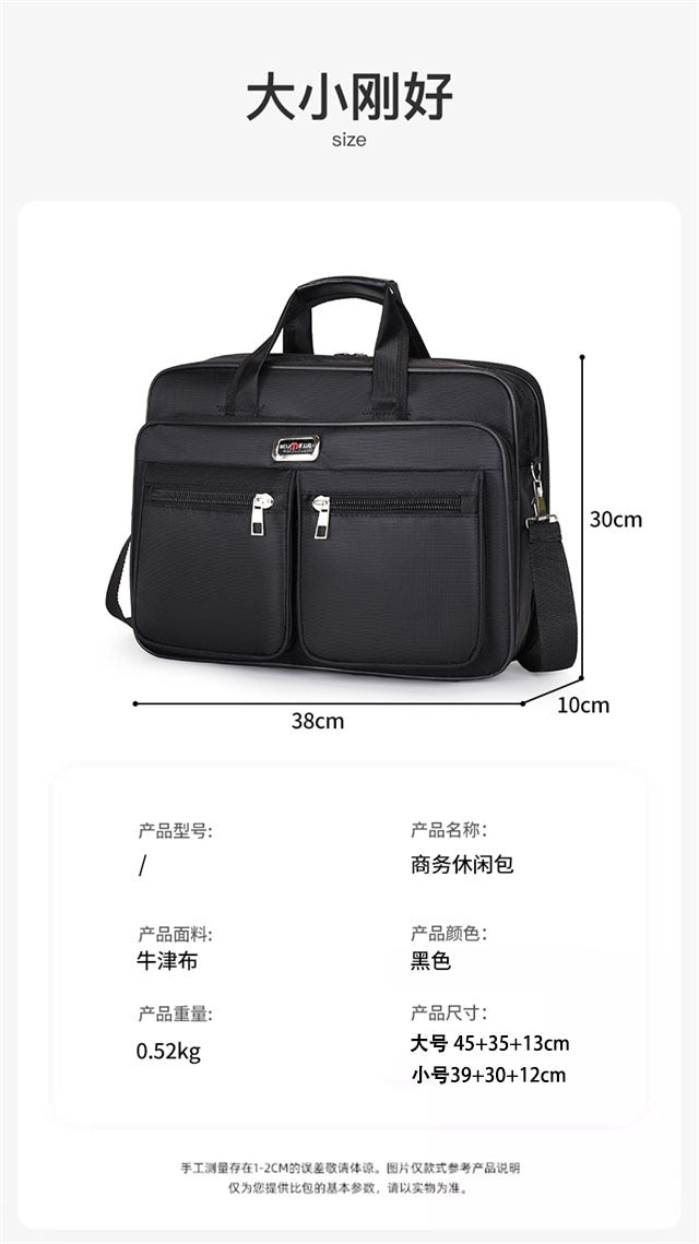 Manufacturer Wholesale Men's Large-Capacity Briefcase Business Trip Laptop Bag Portable Travel Bag Wear-Resistant Business Bag