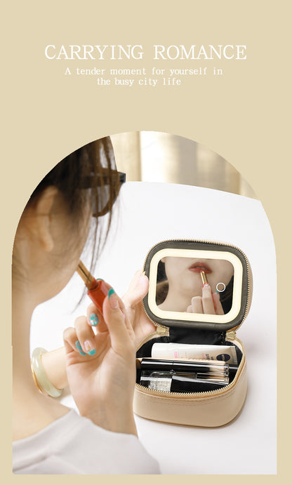 Cosmetic Bag with LED Light Portable small size Cosmetic Case Travel Cosmetic Storage Box