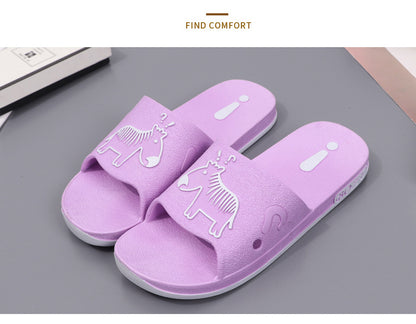 Summer Pvc Bathroom Slippers Home Cartoon Couple Slippers Indoor Cute Bath Non-Slip Sandals Women's Stall