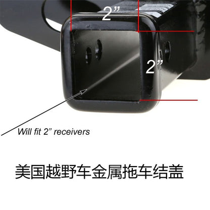 3D three-dimensional red national flag metal trailer hook dust plug car plug cover trailer square port plug American trailer cover