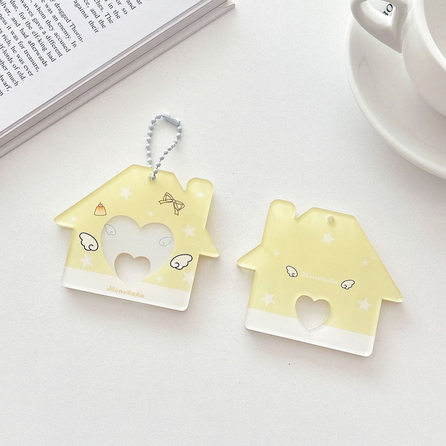 Original Star Little House 2inch Id Photo Card Holder Small Card Storage Card Holder Keychain Storage Pendant Card Holder