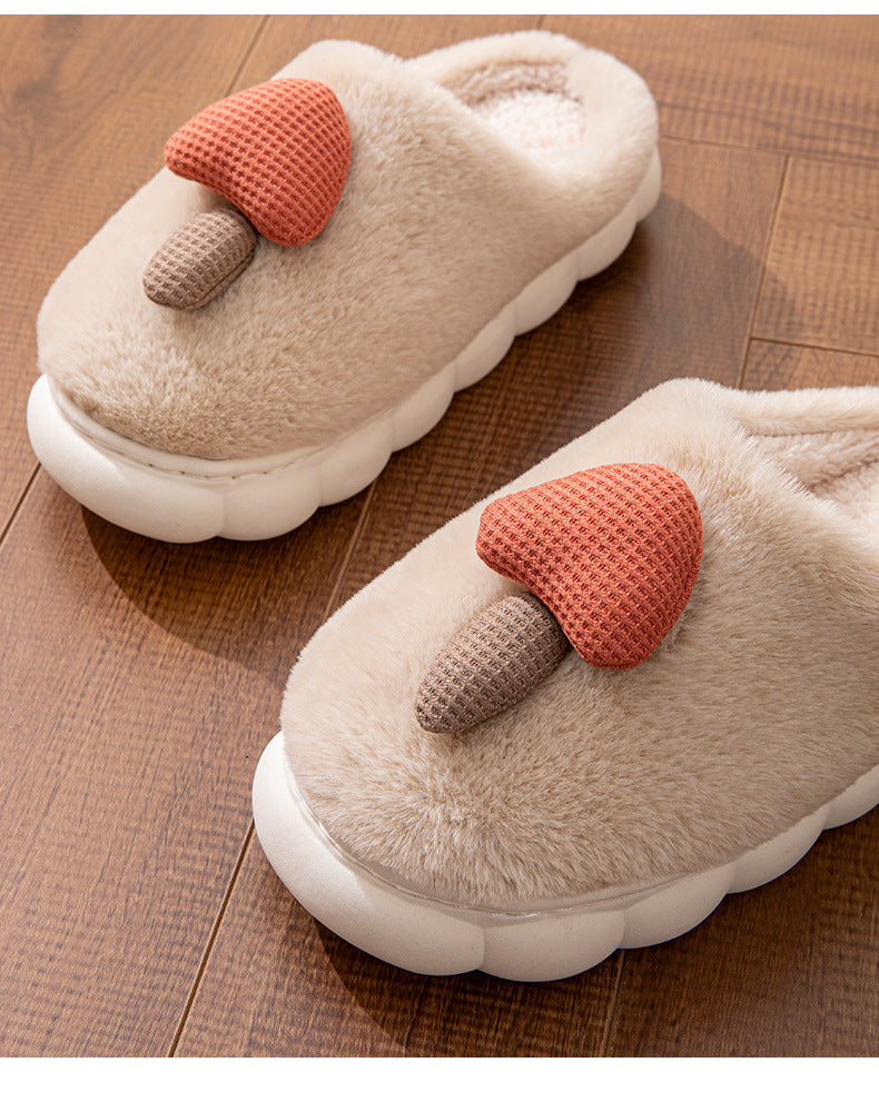 Cotton Slippers for Women Autumn and Winter 2025 New Couple Indoor Home Non-Slip Student Dormitory Fleece-Lined Thick-Soled Slippers for Men