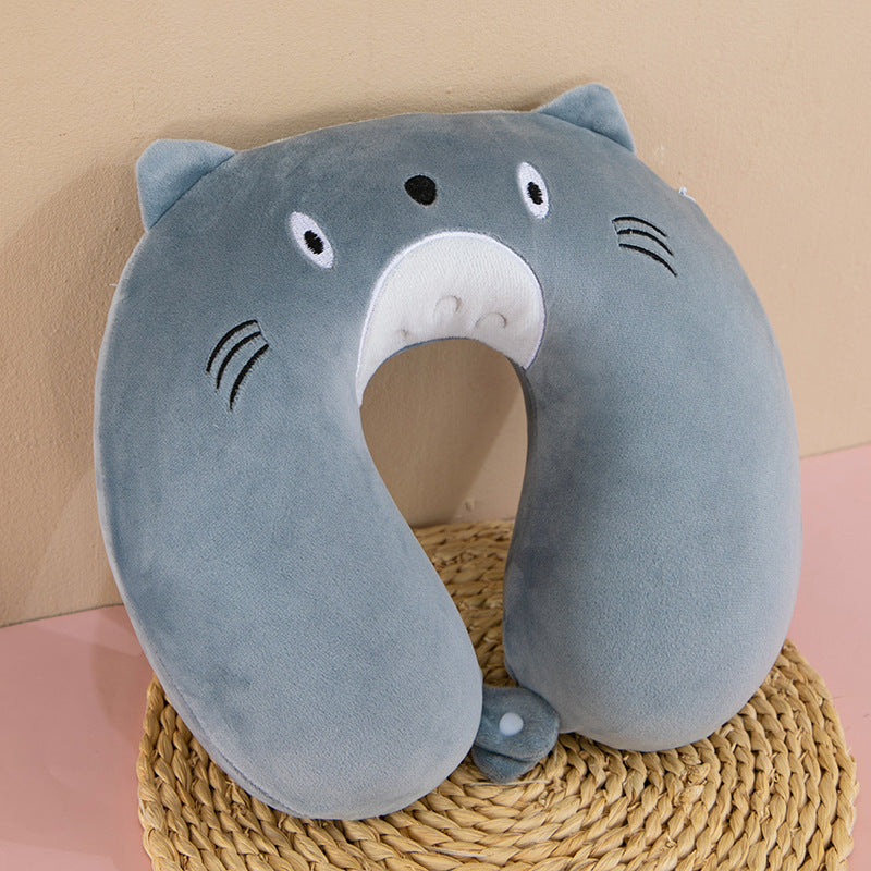 Neck Pillow Travel Memory Foam U-shaped Pillow Cartoon Gift Sponge Sleeping Neck Pillow Embroidery Slow Rebound Nap Pillow