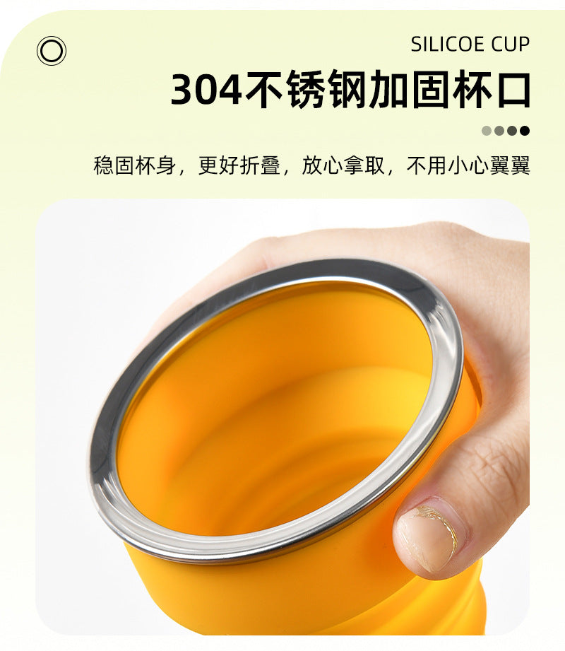 Cross-Border Silicone Foldable Water Cup, Portable Mouthwash Cup for Outdoor Travel, Lightweight and Convenient Cup, Watercup Portable