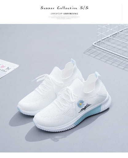Mesh Shoes Women's Shoes 2023 New Autumn Breathable sneaker Women's Mesh Casual White Shoes Casual Slip-on