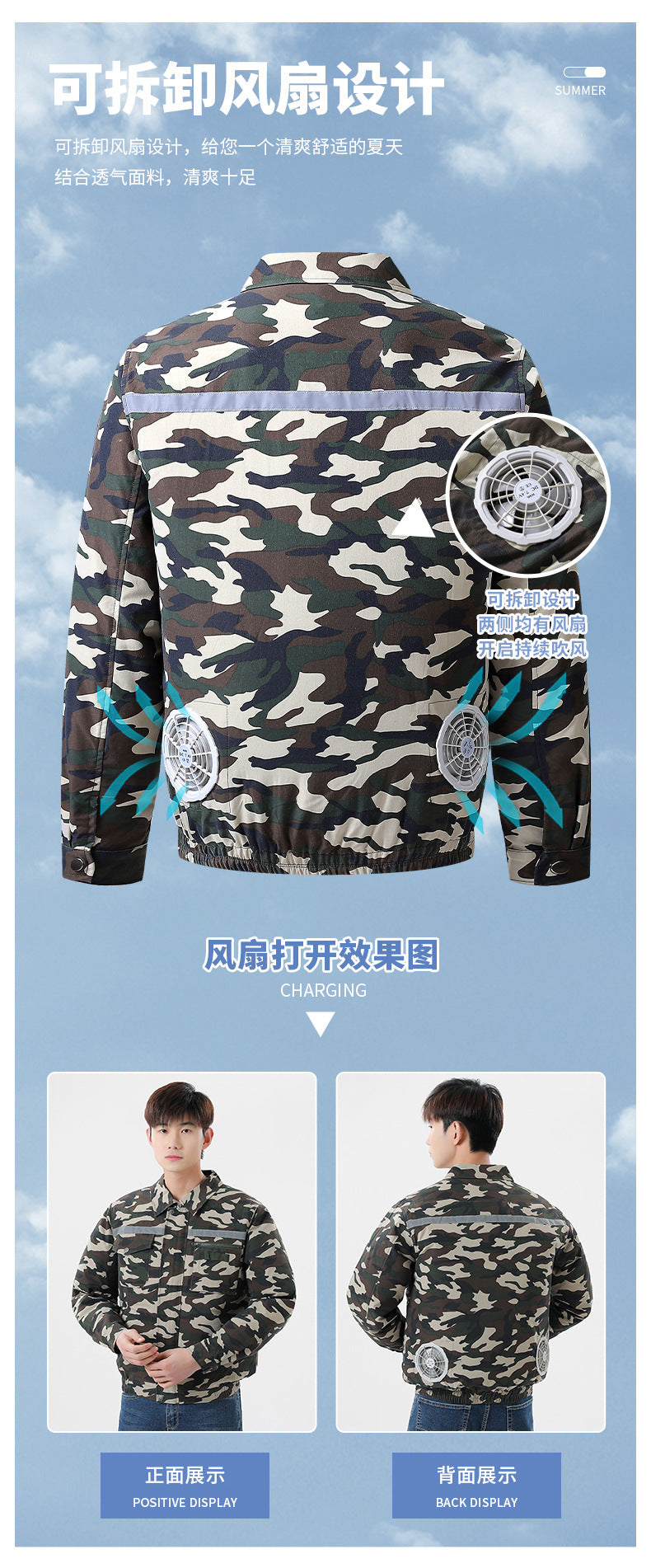 Summer Air Conditioning Clothing Clothes with Three Fans Heatstroke Prevention and Cooling Work Clothing for Men's Construction Site Heatstroke Prevention and Refrigeration Labor Protection Clothing