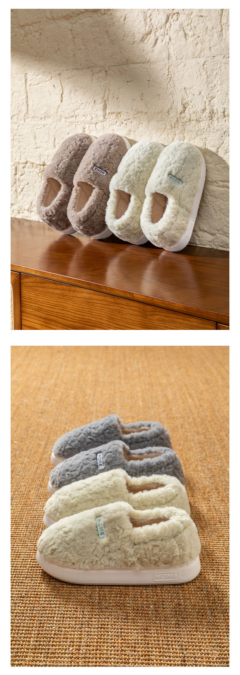 Women's Winter Indoor Warm Non-Slip Thick-Soled Cotton Slippers with Heel Cover, Maternity Cotton Shoes, Plush Outdoor Cotton Shoes for Men