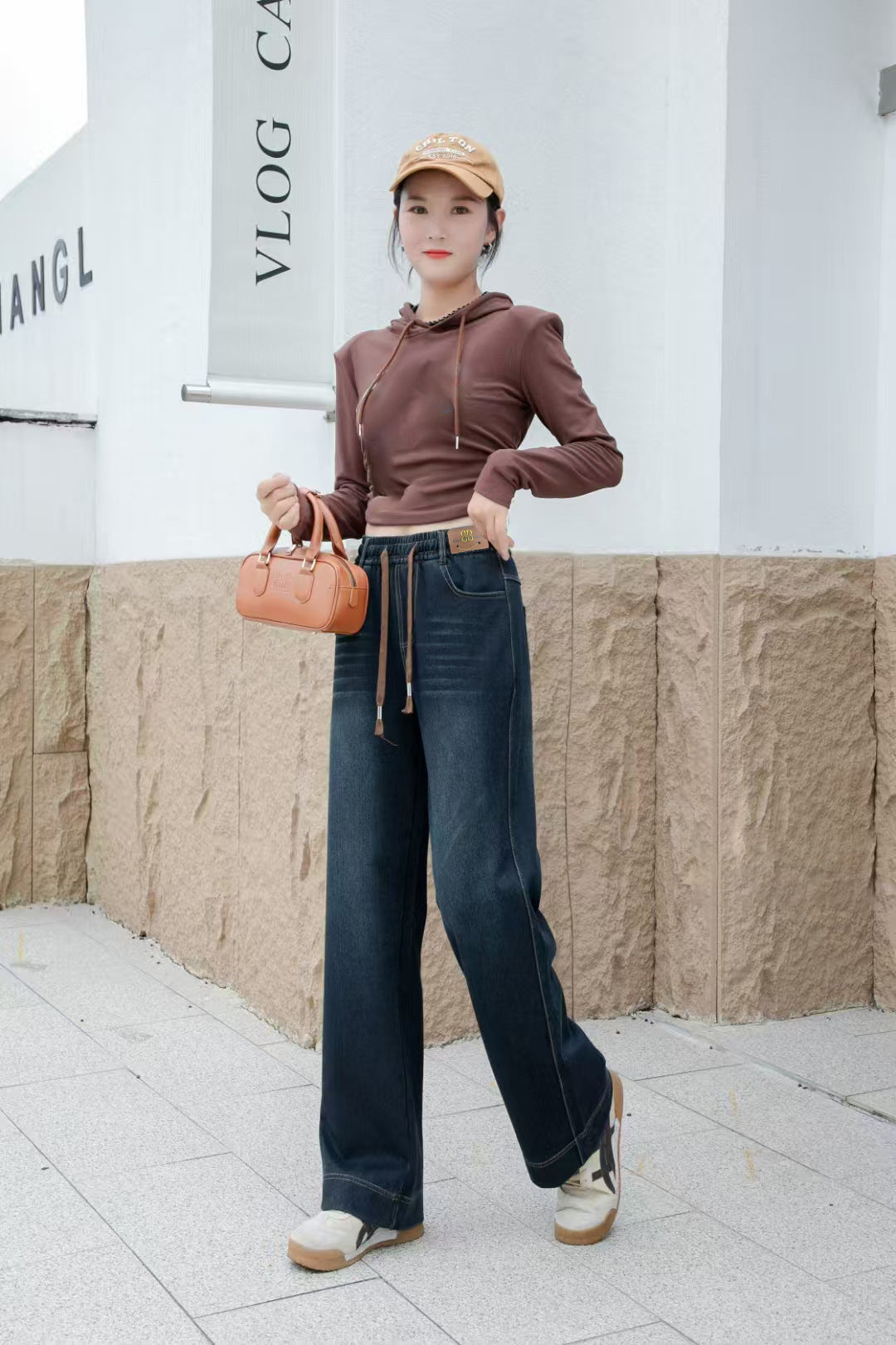 Elastic Wide-Leg Soft Denim Jeans for Women, High-Waisted, Four-Way Stretch, Straight-Leg Pants, Vintage Style, Slimming, Loose, Soft, Casual Pants, Versatile