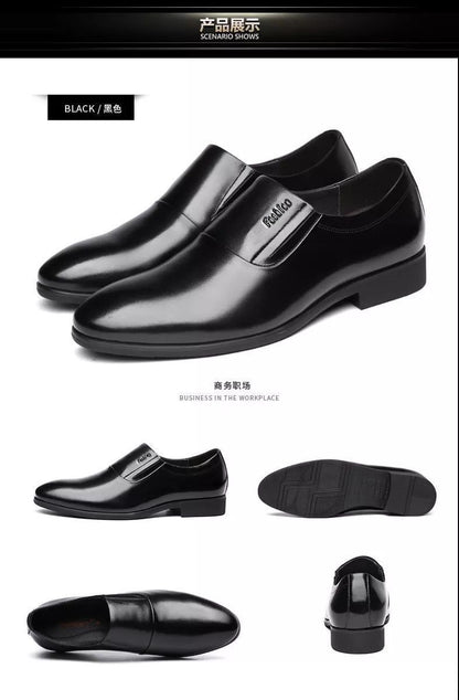 [100% full cowhide] leather shoes men's business formal wear men's leather shoes casual slip-on soft bottom work men's shoes