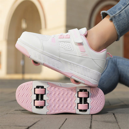 New heelloo shoes four-wheel skates adult detachable student men's and women's two-wheel flying shoes wheeled shoes generation