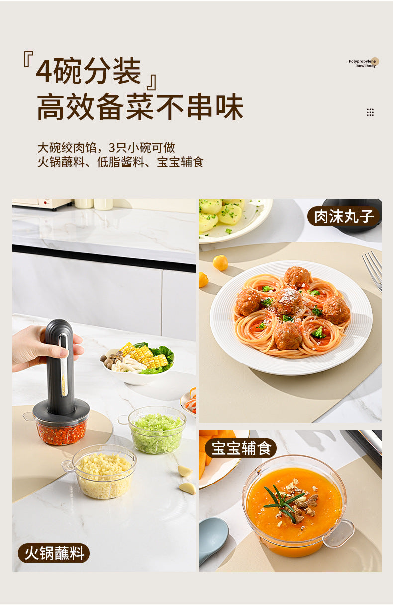 Wireless Electric Food Processor for Home Use, Small Garlic Masher, Vegetable Mincer, Garlic Paste Blender, Baby Food Processor, Garlic Paste Tool