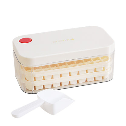 Ice Cube Mold Food Grade Household Pressed Ice Tray Large Capacity Ice Cube Storage Box Refrigerator Homemade Frozen Ice Artifact