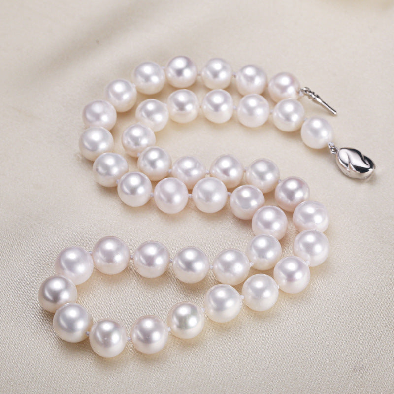 Zhuji jewelry wholesale round freshwater pearl necklace women send mother chain slightly defective real pearl necklace clavicle chain