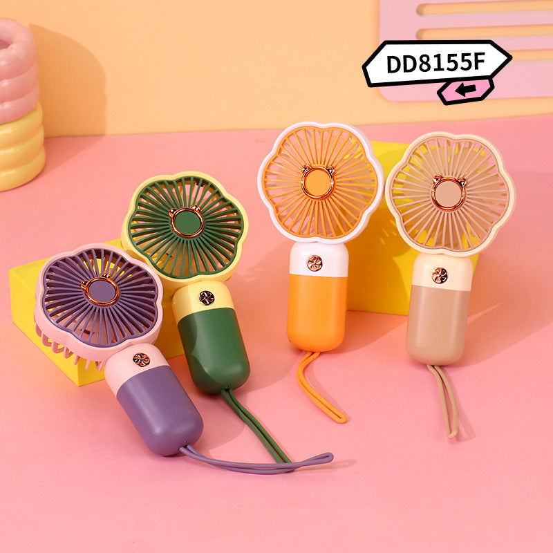New cartoon mini fan summer outdoor portable USB rechargeable fan student dormitory desktop fan