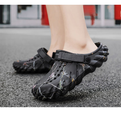 One Shoe, Two Wear, Fashionable Large Size Cross-Border Clogs, Men's Outer Wear, Casual Toe-Toe Slippers, Outdoor Trendy Men's Beach Shoes