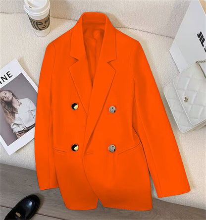 Orange Suit Jacket Women's 2025 Spring and Autumn New Korean High-end Temperament Popular Suit 22 Colors