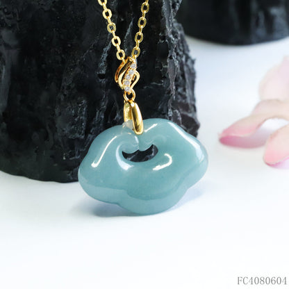 Guan Yu Natural Grade a Jade Cloud Pattern Ruyi Pendant Blue Water Jade E-Commerce Live Broadcast Wholesale Dropshipping S4080604