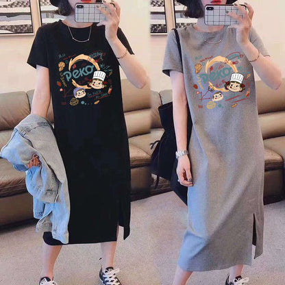 Breastfeeding Dress for Hot Moms When Going Out in Summer, Fashionable Cartoon T-Shirt Skirt, Breastfeeding Clothes, Maternity Clothes, Summer Clothes