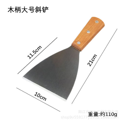 Triangle Stainless Steel Teppanyaki Grilling Shovel Multi-use Steak Hand-held Pancake Shovel Restaurant Teppanyaki Cuisine Gadget